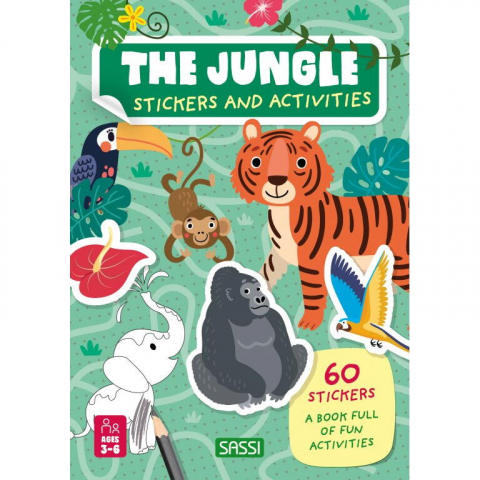 Cărți Educative, Activități - Carte de activitati cu abtibilduri - Jungla