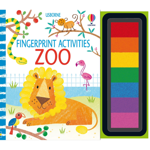 Carti in Engleza pentru copii - Carte de activitati, Pictura cu Amprente la Zoo, Fingerprint Activities Zoo, Varsta 6 ani+