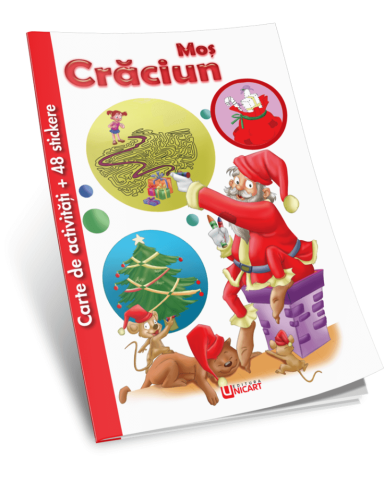 Cărți Educative, Activități - Carte de activitati si 48 de stickere cu Mos Craciun