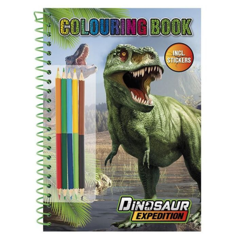 Rechizite Școlare - Carte de colorat A4 30 foi Dino+5 creioane  Grafix 