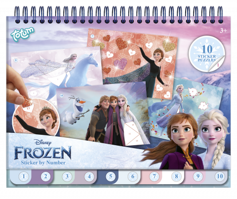 Cărți Educative, Activități - Carte de colorat & abtibilduri cu numere - Frozen