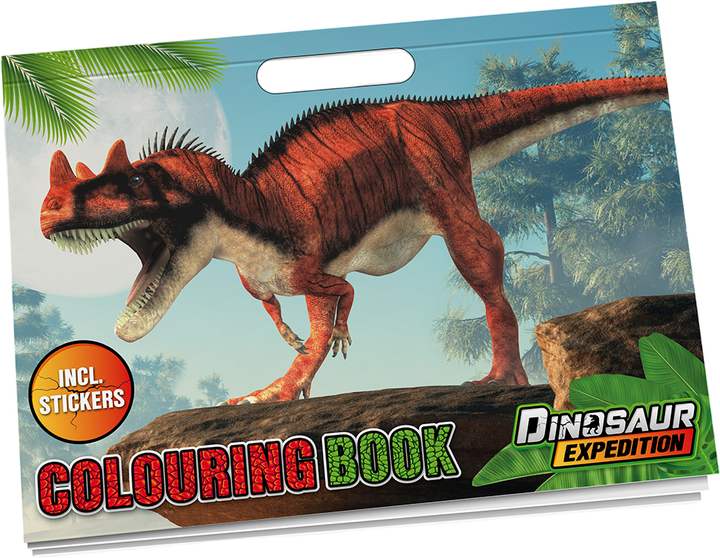 Art & Craft si Artizanat - Carte de colorat activitati si abtibilduri Dino 25 foi 26x35cm  Grafix