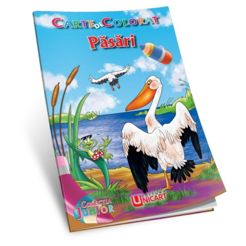 Cărți Educative, Activități - Carte de colorat B5, Pasari, Unicart