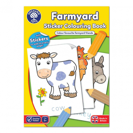 Cărți Educative, Activități - Carte de colorat cu activitati in limba engleza si abtibilduri Ferma FARMYARD