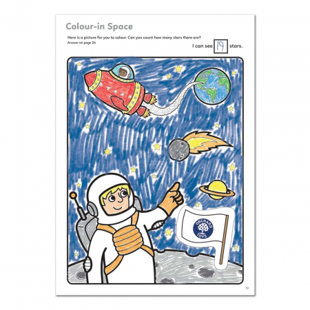 Carte de colorat cu activitati in limba engleza si abtibilduri In Spatiu OUTER SPACE [2]