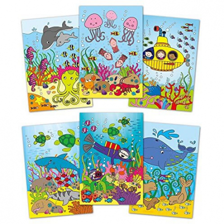 Carte de colorat cu apa magica Water Magic - Lumea acvatica. [2]