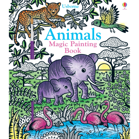 Carti de colorat si blocuri de desen - Carte de Colorat cu Apa, Magic Painting, 16 planse, Animals Magic Painting Book, Varsta 5 ani+