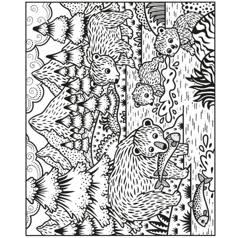 Carte de Colorat cu Apa, Magic Painting, 16 planse, Animals Magic Painting Book, Varsta 5 ani+ [2]
