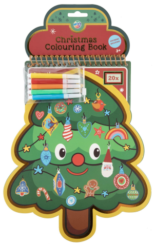 Cărți Educative, Activități - Carte de colorat cu carioci - Bradut de Craciun