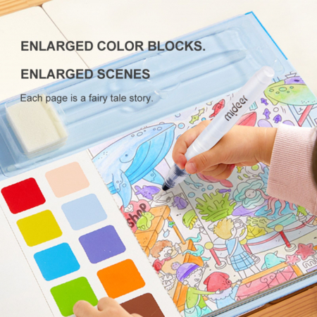 Carte de colorat cu apa, ilustratii si culori, Enchanted Garden [4]