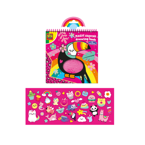 Carte de colorat cu paiete magice, copii varsta 3 ani+,5 ani+ [1]