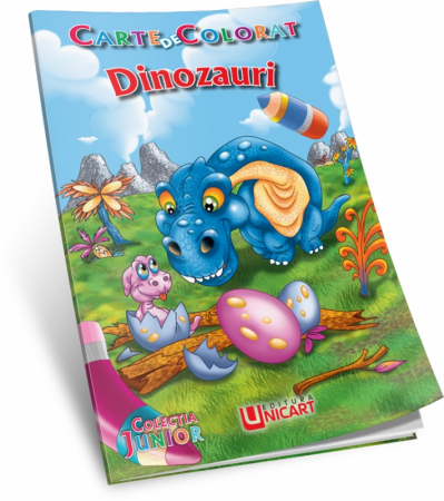 Cărți Educative, Activități - Carti de colorat si desenat pentru copii, Dinozauri - Micostore.ro
