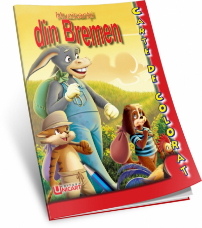 Cărți Educative, Activități - Carti de colorat si desenat pentru copii, Muzicantii din Bremen