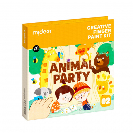 Carte de Pictat cu Degetele - Animal Party, Nivel Intermediar, 50 Pagini, Creative Finger Paint Kit [0]