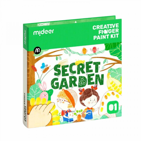 Art & Craft si Artizanat - Carte de Pictat cu Degetele - Secret Garden, Nivel Începător, 50 Pagini, Creative Finger Paint Kit