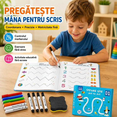 Carte educativa cu activitati de asociere si recunoastere, reutilizabila, 64 pagini,Dot to Dot [1]