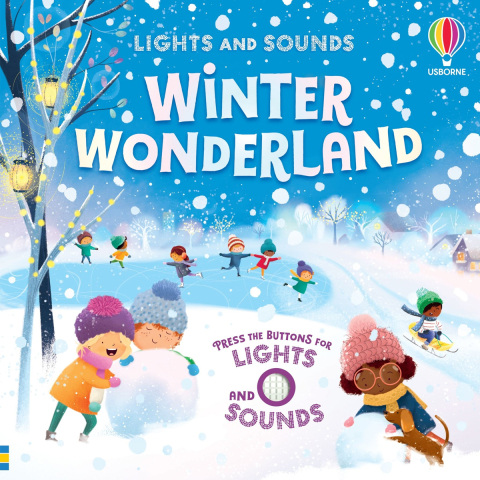 Carti Usborne pentru Copii - Carte interactiva cu sunete si lumini, Peisaj de iarna, Winter Wonder Light and Sound Book, 6 Luni+