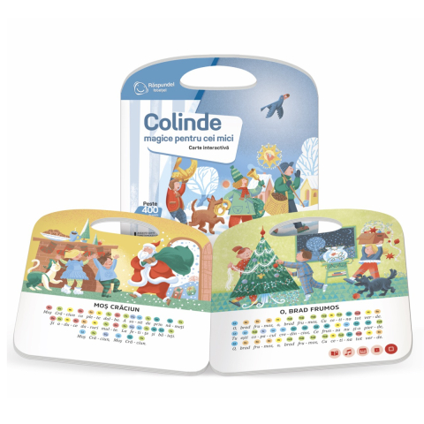 Jucării și Jocuri pentru copii - Carte Interactiva Raspundel Istetel, Colinde de Craciun si Cantece de Iarna, 400+ Sunete