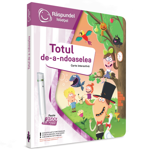 Cărți activități și jocuri copii - Carte Interactiva Raspundel Istetel cu Filip Bazaconea, Totul de-a-ndoaselea, Varsta 5 Ani+