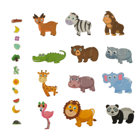 Carte magnetica Animale Salbatice – puzzle 47 piese magnetice STEAM [4]