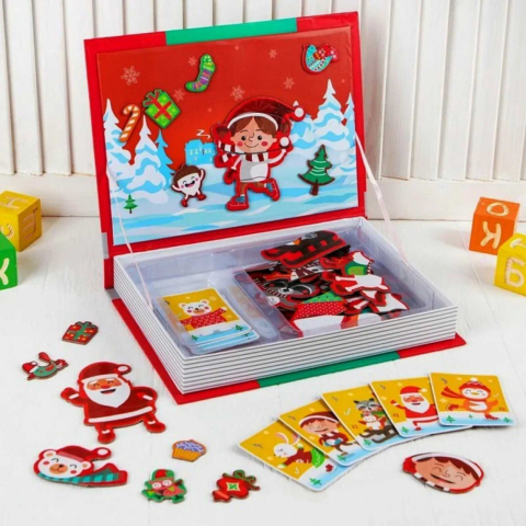 Carte magnetica cu puzzle magnetic, Mos Craciun, Sarbatori [2]