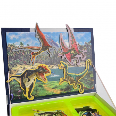 Carte magnetica STEM ❤️ puzzle magnetic cu dinozauri. [4]