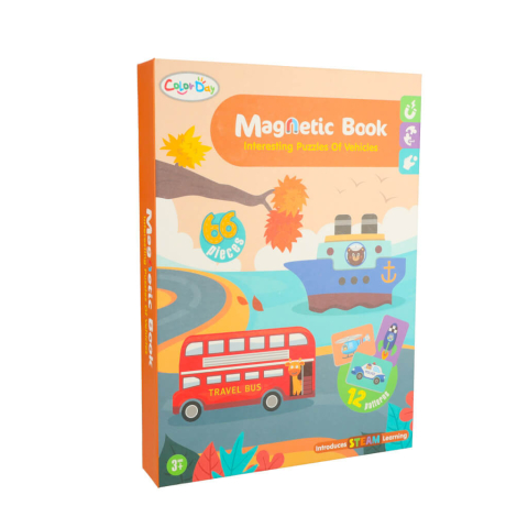 Carte magnetica Transport puzzle 66 piese – joc STEAM educativ pentru copii [8]
