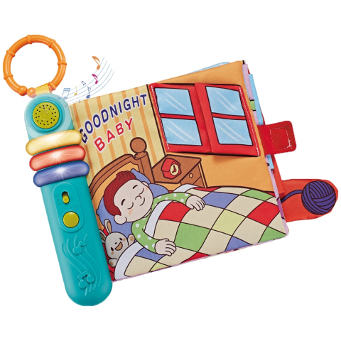 Jucării Senzoriale si Zornaitoare Bebe - Carte senzoriala pentru copii Chipolino cu lumini si melodii Goodnight