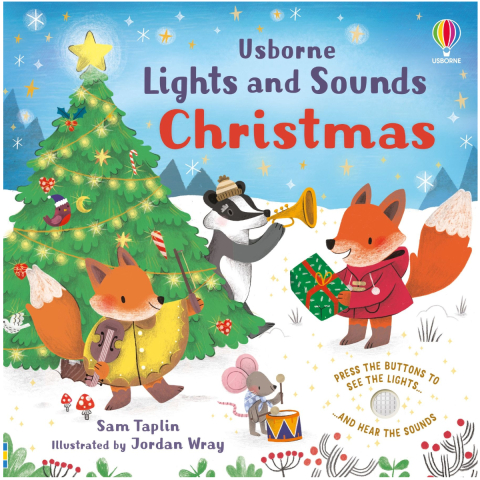Carti in Engleza pentru copii - Carte Sonora cu Luminite si Colinde de Craciun, Lights and Sounds Christmas, Varsta 6 luni+