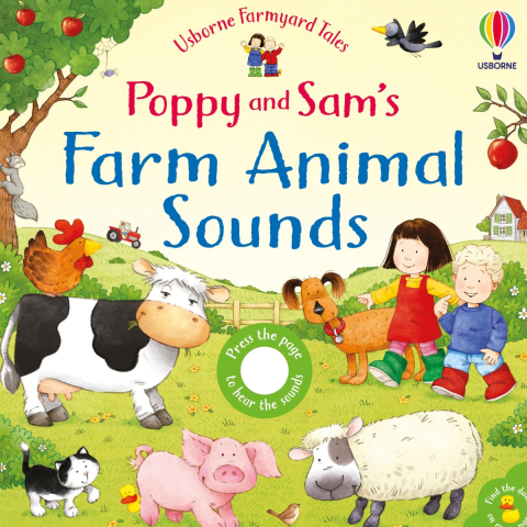 Carti in Engleza pentru copii - Carte Sonora Usborne Sound Book, Ferma Animalelor, Poppy and Sam Animal Farm, varsta 6 luni+