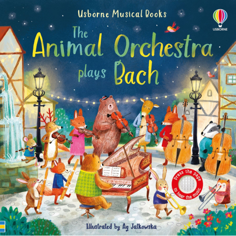 Carti in Engleza pentru copii - Carte Sonora Usborne Sound Book, Orchestra Animalelor si Bach, Animal Orchestra Plays Bach, varsta 6 luni+