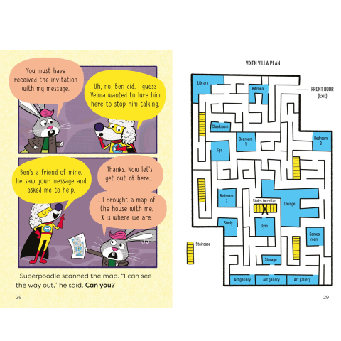 Carte Superpoodle and the Mega Blaster, aventura cu puzzle si benzi desenate, 80 pagini, Varsta 6-9 Ani [1]