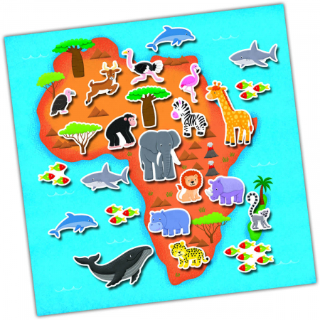 Carte cu activitati educative pentru copii - 150 stickere cu harta lumii. [1]