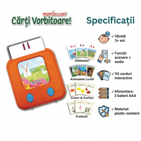 Carti Vorbitoare Montessori joc educativ electronic copii 3+ [5]