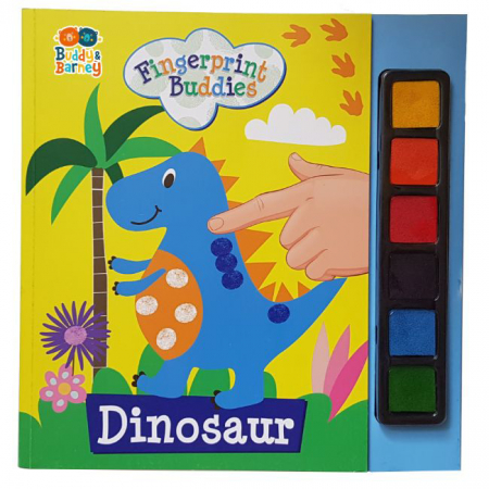 Cărți Educative, Activități - Carticica de colorat si pictat cu degetul - Dinozaur
