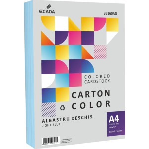 Birotică și Papetărie - Carton color 160g/mp a4 250 coli ecada albastru deschis 36160ad