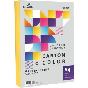 Birotică și Papetărie - Carton color 160g/mp a4 250 coli ecada galben inchis 36160g