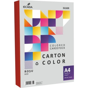 Birotică și Papetărie - Carton color 160g/mp a4 250 coli ecada rosu 36160r