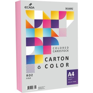 Birotică și Papetărie - Carton color 160g/mp a4 250 coli ecada roz 36160rz