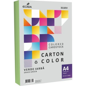 Birotică și Papetărie - Carton color 160g/mp a4 250 coli ecada verde iarba 36160vi