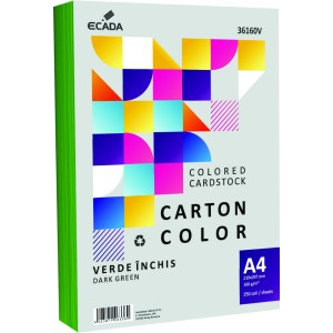 Birotică și Papetărie - Carton color 160g/mp a4 250 coli ecada verde inchis 36160v