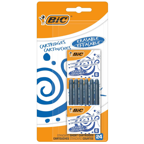 Rechizite Școlare - Cartuse cerneala albastra 24/blister bic
