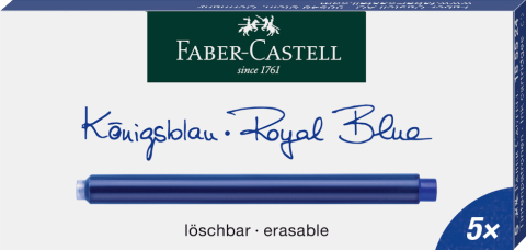 Rechizite Școlare - Cartuse cerneala mari albastre 5 buc/cutie faber-castell