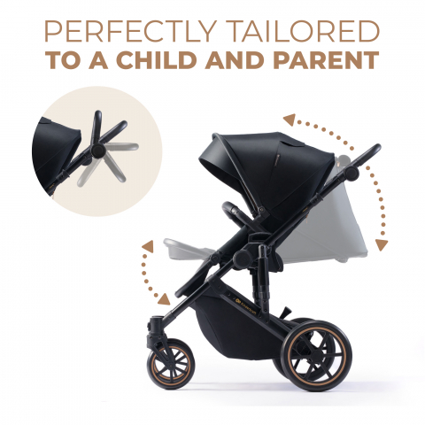 Carucior 2 in 1 kinderkraft prime 2, venezian black, varsta de la 0 luni la 5 ani [6]