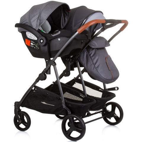 Carucior gemeni Chipolino Duo Smart 3 in 1 silver grey [9]