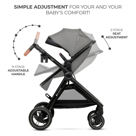 Carucior kinderkraft esme, 3 in 1, moonlight grey, varsta de la 0 luni la 4 ani [3]