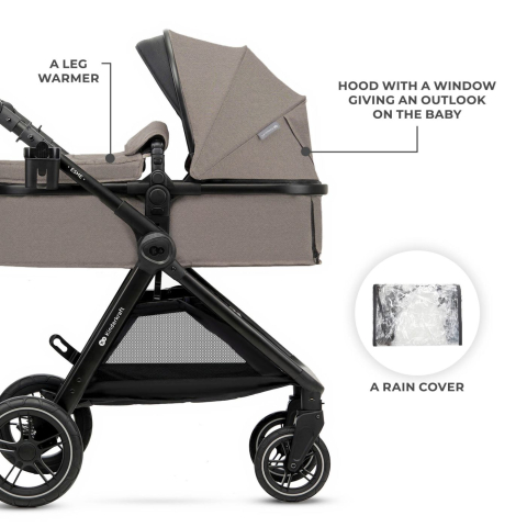 Carucior kinderkraft esme pro, 3 in 1, sand beige copii varsta 0 luni - 4 ani [7]