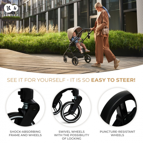 Carucior kinderkraft yoxi 3in1 (mink pro) bej nisip, varsta de la 0 luni la 3 ani [16]