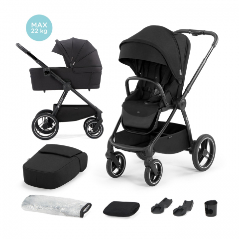 Carucioare, articole transport - Carucior multifunctional 2in1 kinderkraft nea night black, varsta de la 0 luni la 4 ani