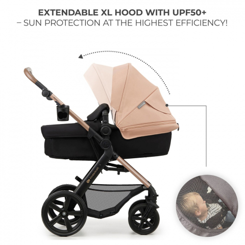 Carucior multifunctional kinderkraft moov 2 eva 4in1 sand beige, varsta de la 0 luni la 4 ani [3]